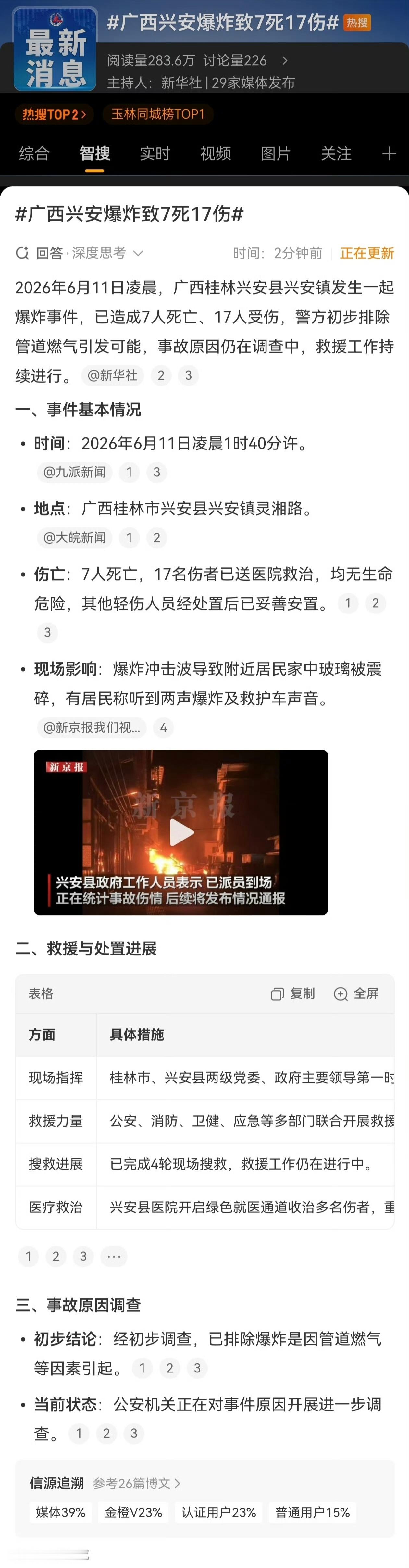 广西兴安爆炸致7死17伤几百米玻璃全碎，连天花板都震下来了……7个人就这么没了，