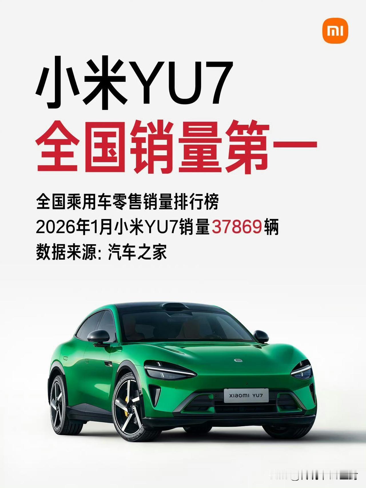 12月份的时候。小米YU7海报还是“全国销量前三”（图二）。而到了1月份，就