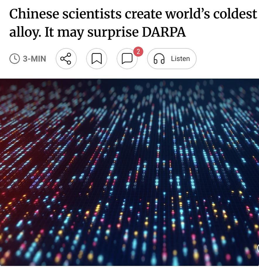 外媒：中国研究人员研发出一种新型稀土合金，其制冷性能极为卓越，有望终结数十年来对