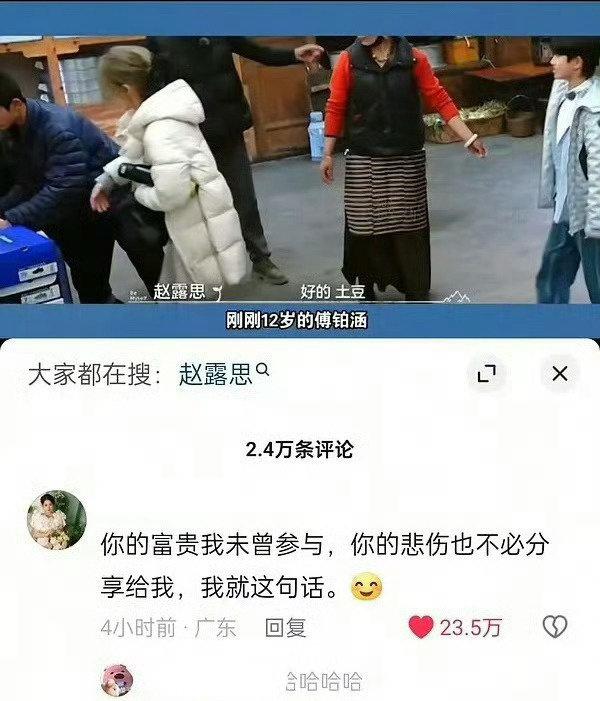 赵露思获网友高赞，相关评价点赞数超23万，人气颇高，演技与魅力受认可。​​