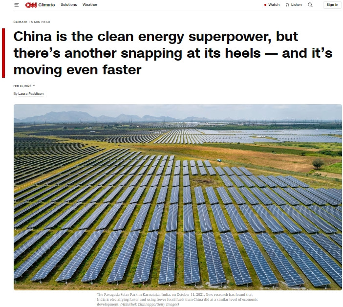 CNN注意到印度太阳能飞速进步，拉来说比中国发展还快印度丑事一堆，但要说发展，可