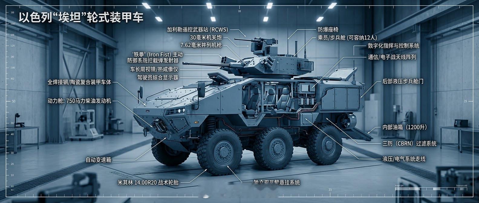 以色列第一款轮式装甲车，为什么要造得比坦克还重？2023年，以色列国防军哈尔步兵旅接收了首批“埃坦”