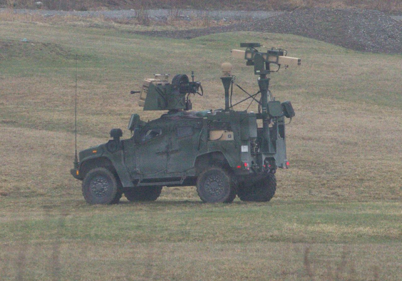 2026年4月14日，在纽约州德拉姆堡举行的实弹演习中，“弹弓刀”反无人机系统正