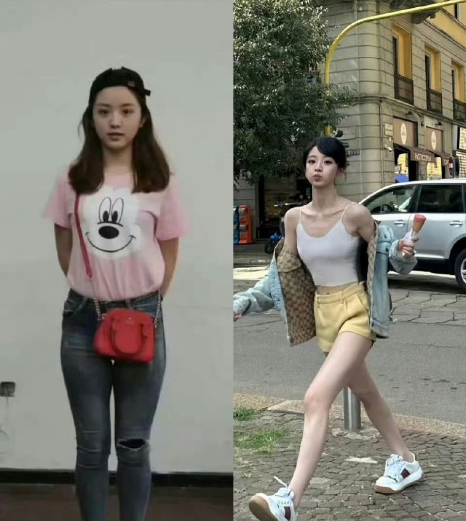 田曦薇和以前比简直判若两人，这变化太大了，这是有多自律才能保持好身材
