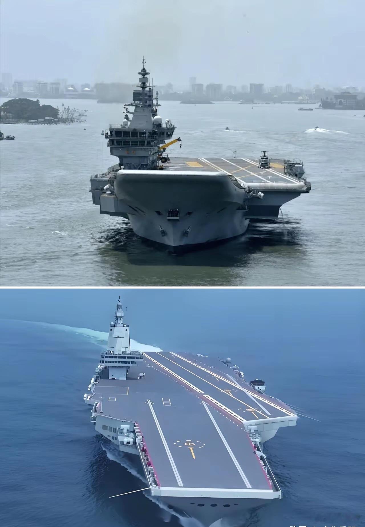 明明是同一时代服役的航母，两者看起来像是隔了一个时代的产物！