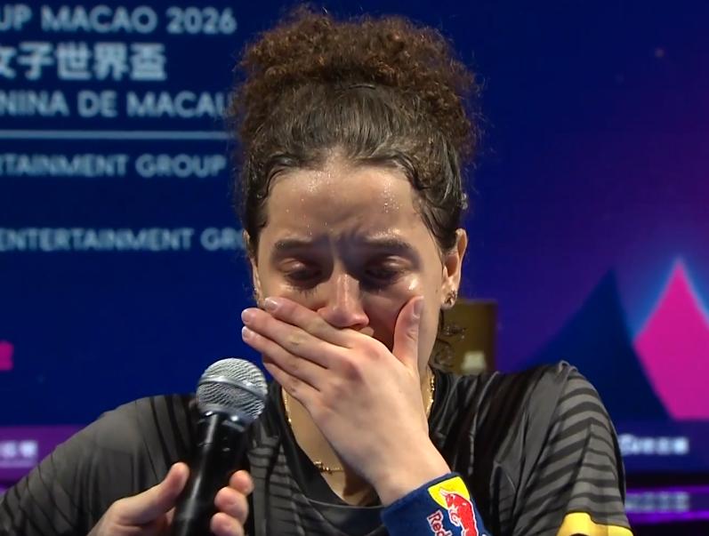 泣不成声，汉娜.高达闯进乒乓球世界杯8强。刚刚，在国际乒联澳门世界杯1/8决赛