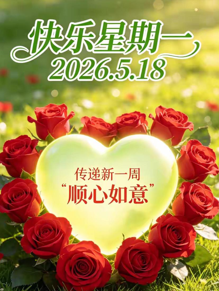 🌺☘️5./18.浅夏安然.福伴美好☘️🌺🌻新的一周开启，周一早安！揽