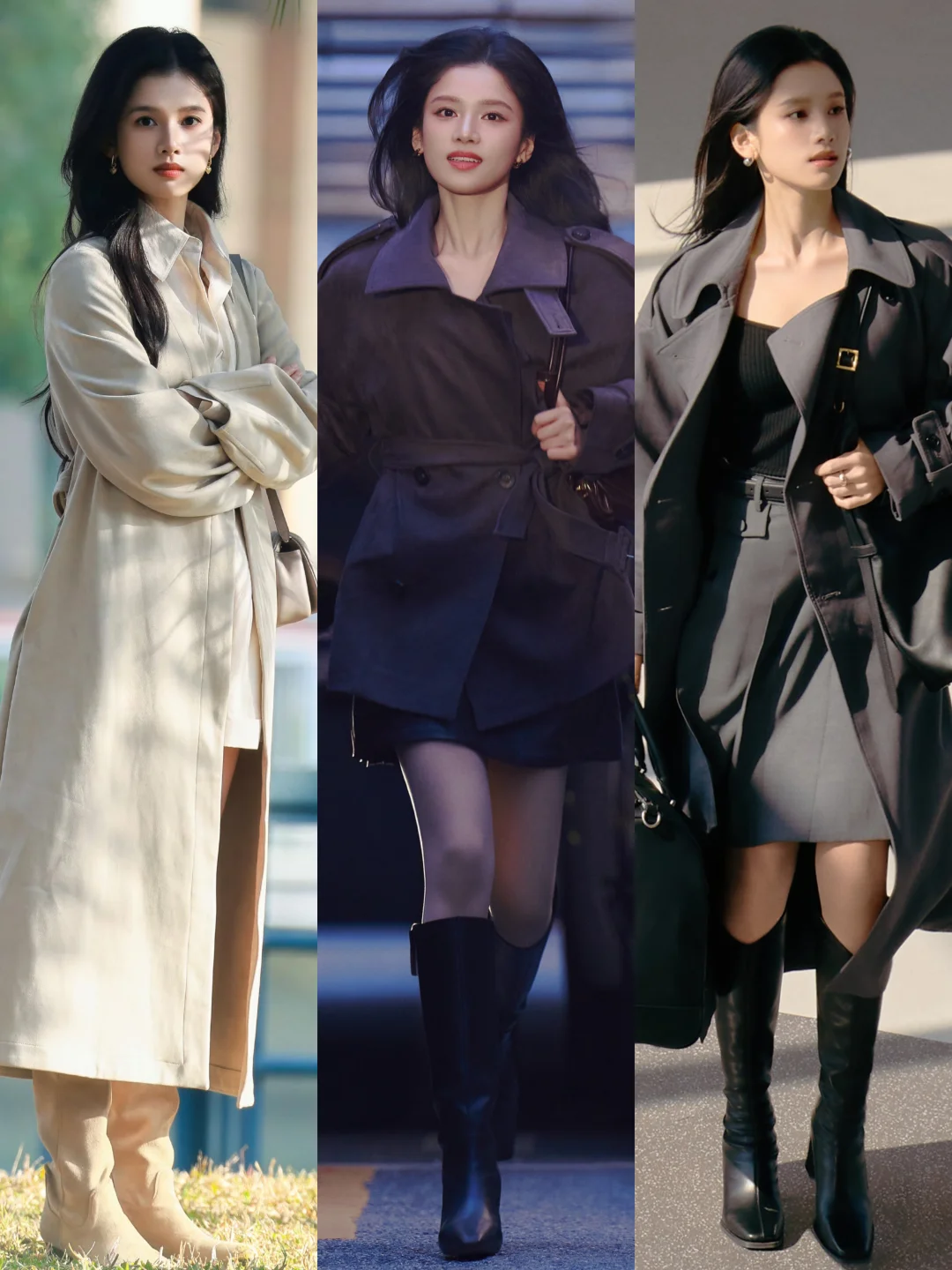 张婧仪的私服品味太稳了！早春风衣穿搭！