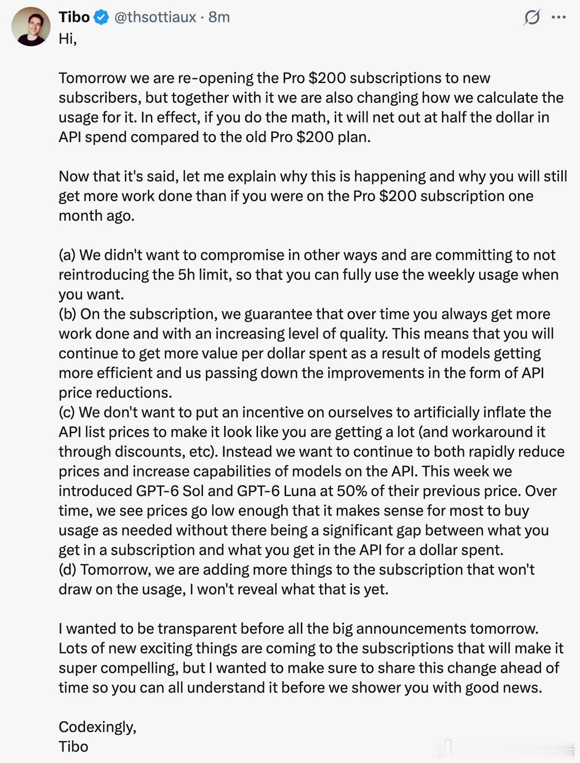 openai200刀账号，用量要减半了😂我的几个账号怎么办啊😂难道都要升