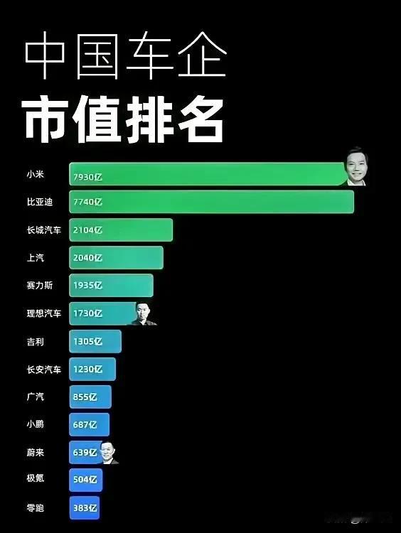 看完中国车企市值排行榜，我再次被震撼了，小米凭什么市值超过比亚迪~小米汽车才出