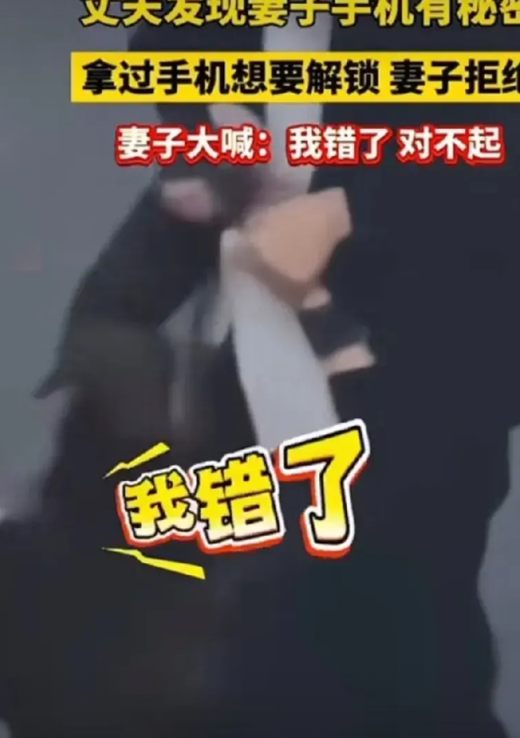 妻子这一次是真的认错了！男子发现妻子手机上有秘密，拿过手机就要解锁，没有想到妻