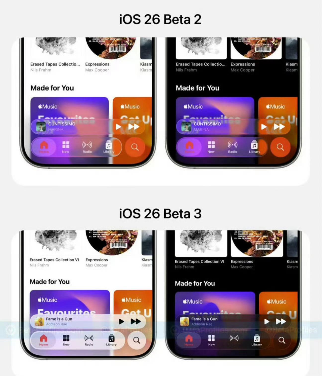 iOS26Beta3优化了液态玻璃，降低了透明度，看着好像也还行[doge]