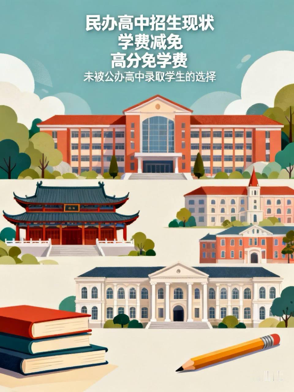 今年，民办高中招生，很多学校纷纷打出“学费减免”“高分免学费”的招牌。这种