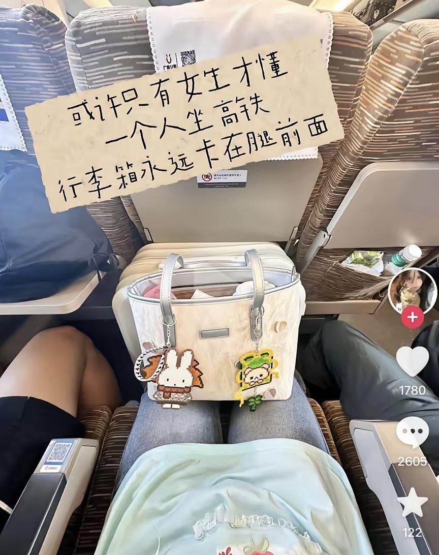 “我没素质，我骄傲？”女子坐高铁，为图方便，竟将行李箱塞在两个座位中间，还高调发