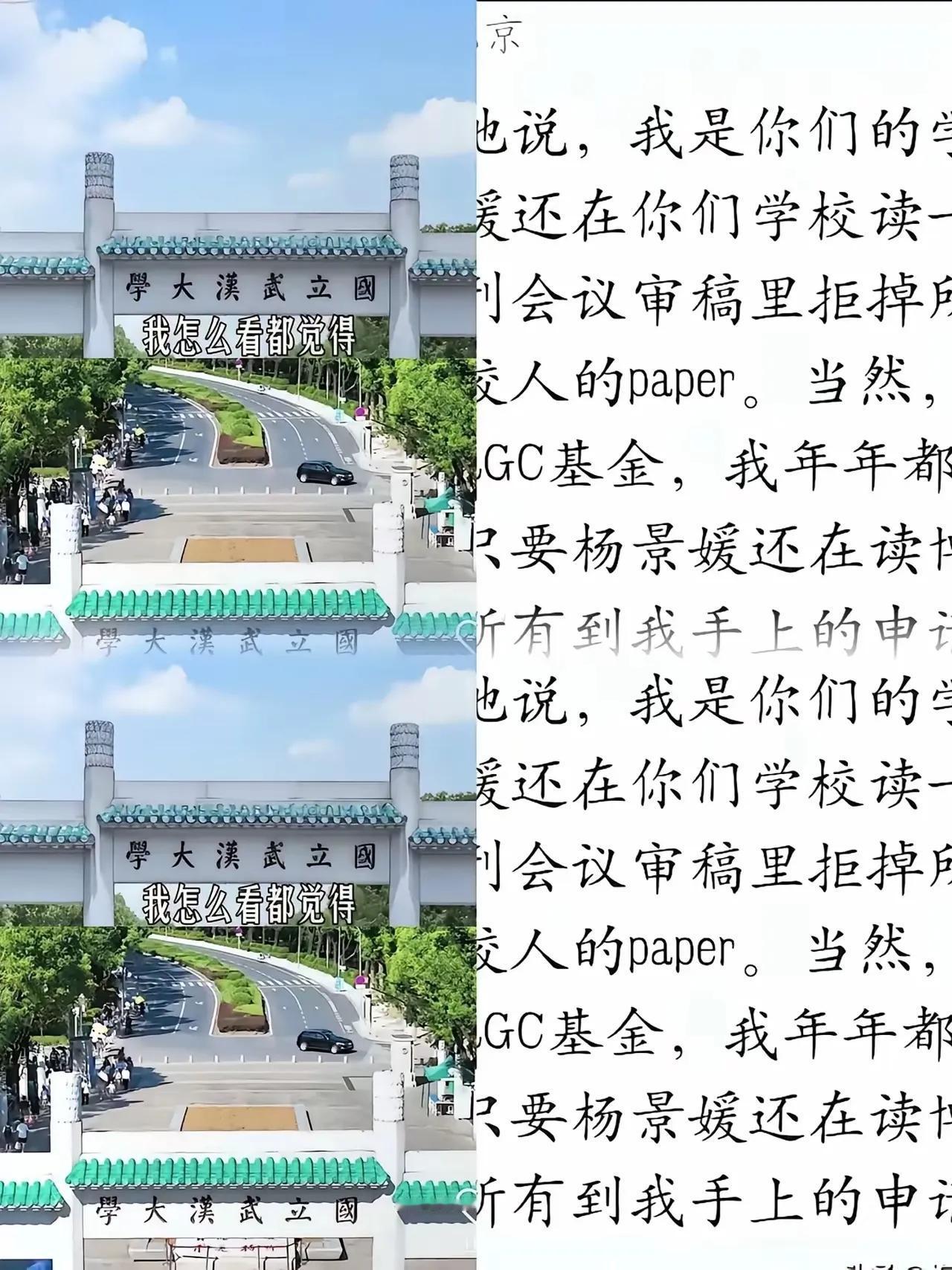 武大研究生被集体“株连”？由于武大杨同学毕业论文质量遭广泛质疑，使武大学术环境