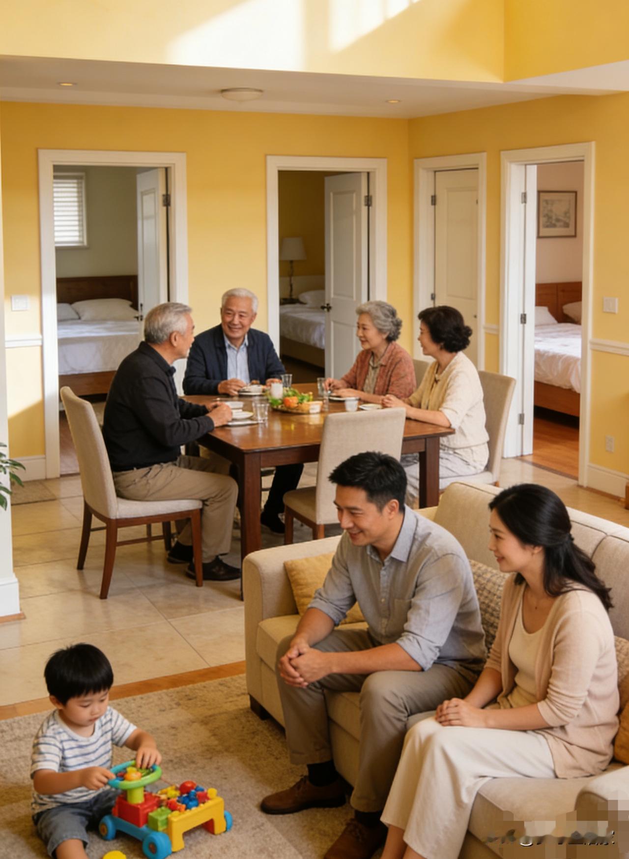 买4室是“坑”？7口人挤爆130平，我连上厕所都要排队！奉劝大家：有老人别买大房