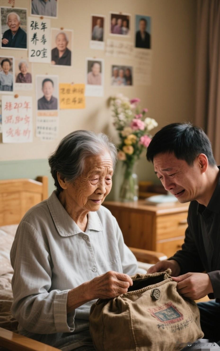 百岁老太养老院藏20年秘密，临终前旧布包打开，儿子哭瘫在地！编辑：纱娜作