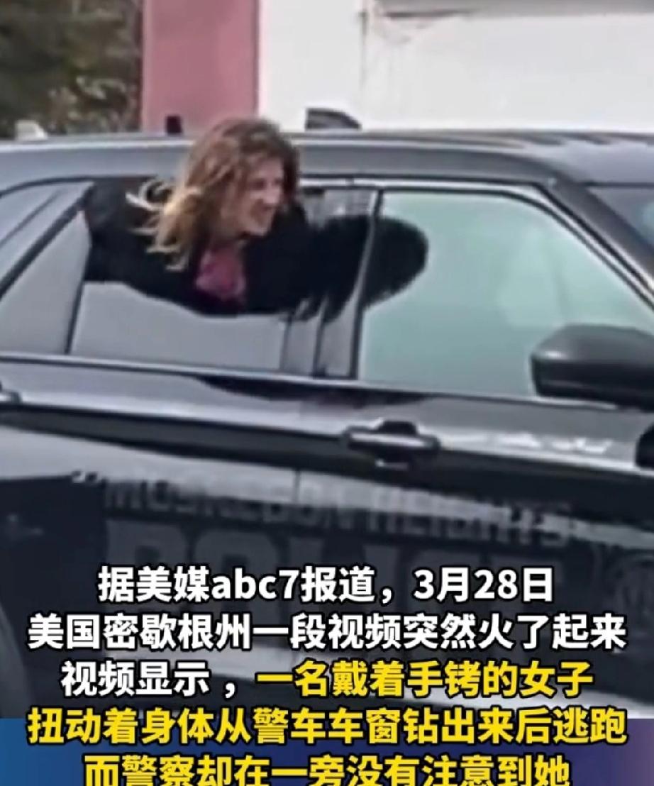 3月28日，美国密歇根州警方，从一辆白色轿车里将一女子抓获，女子为入室盗窃嫌疑人