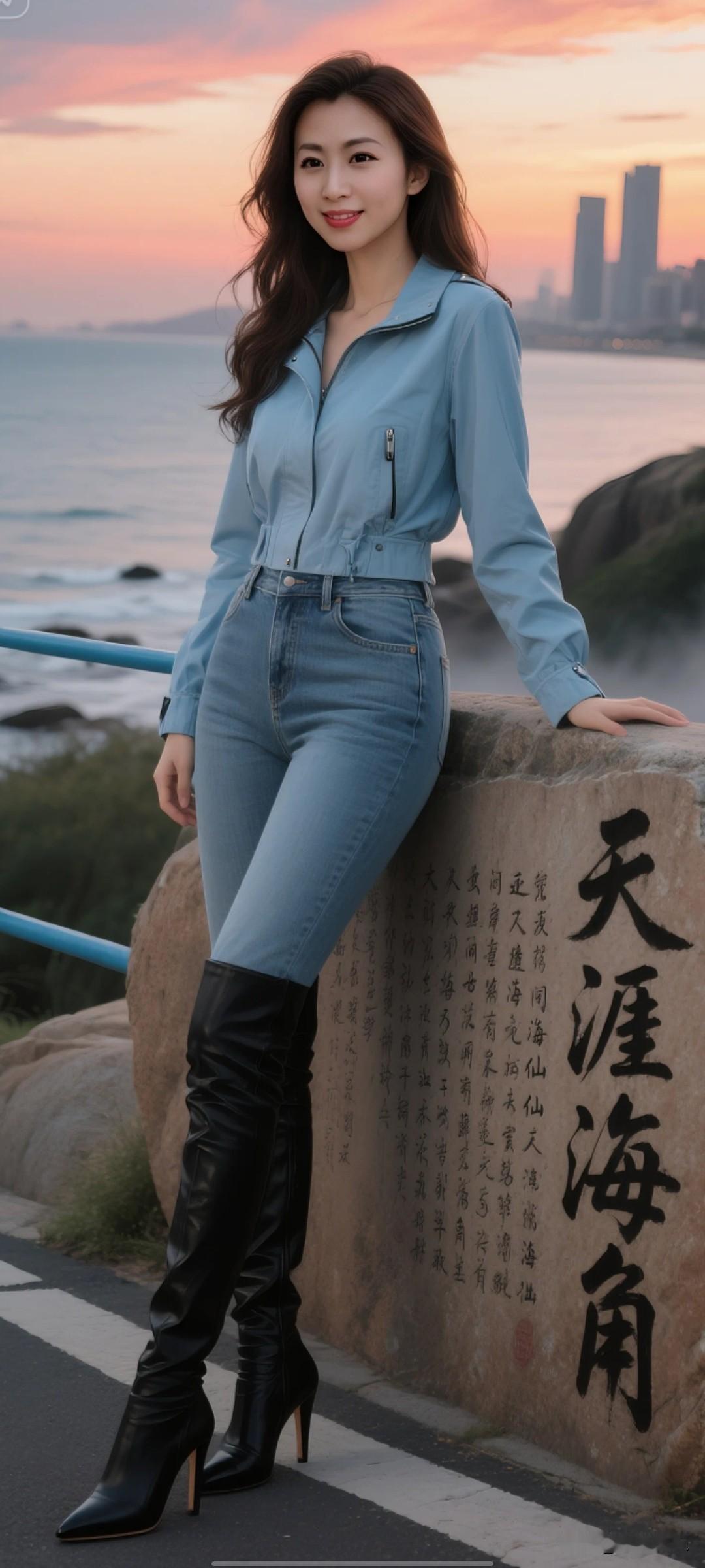 御姐上围挺拔饱满、身材高挑，曲线优美，沙漏型身材的年轻美女，皮肤白皙、底妆通透，