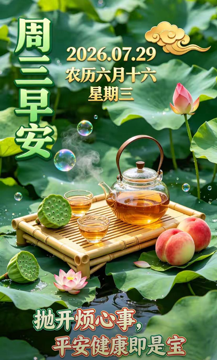 🌺2026./7月29日，夏深寻凉意，晨起送心安🌺☘️🌸炎炎夏日，荷韵