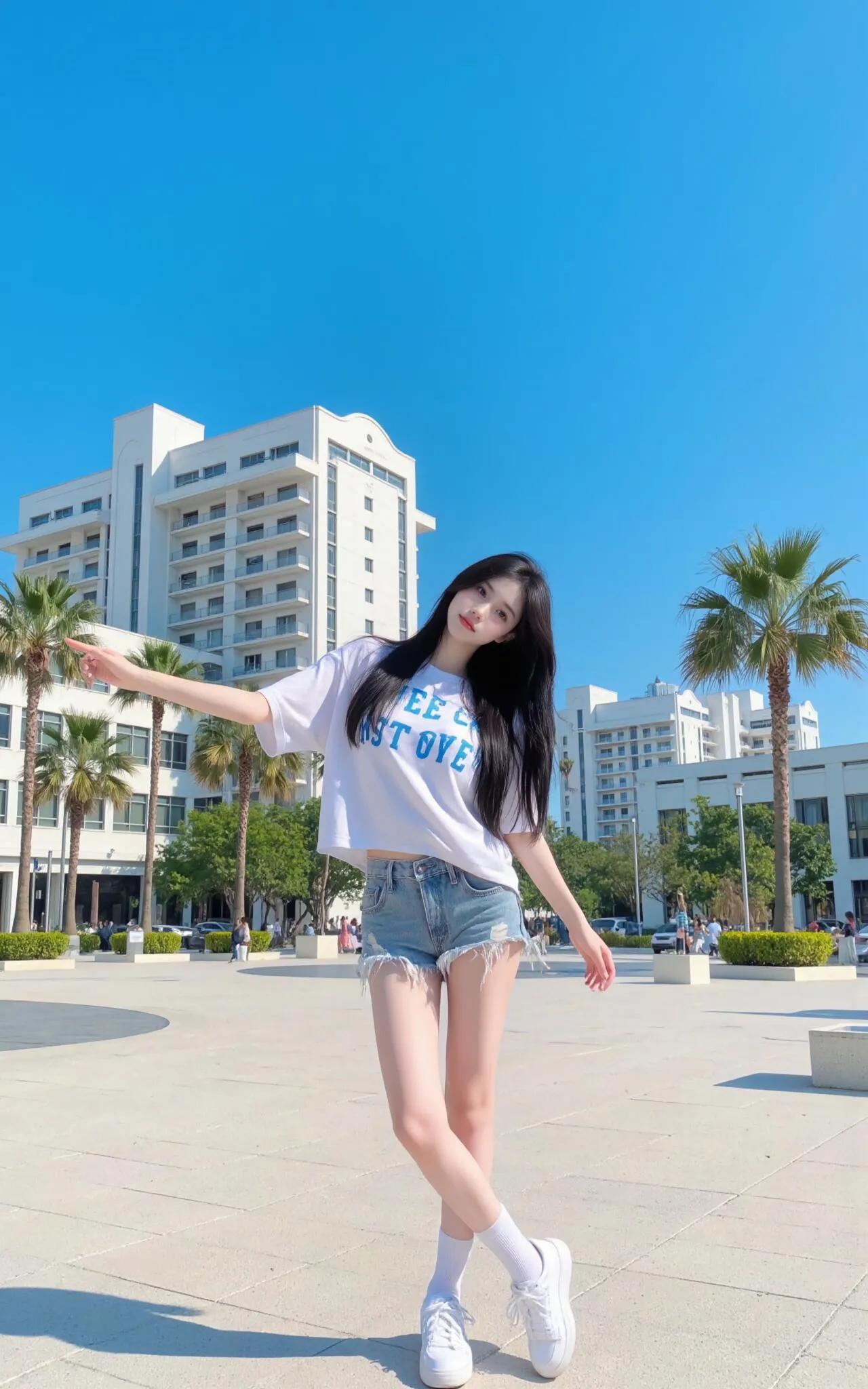阳光明媚的海边