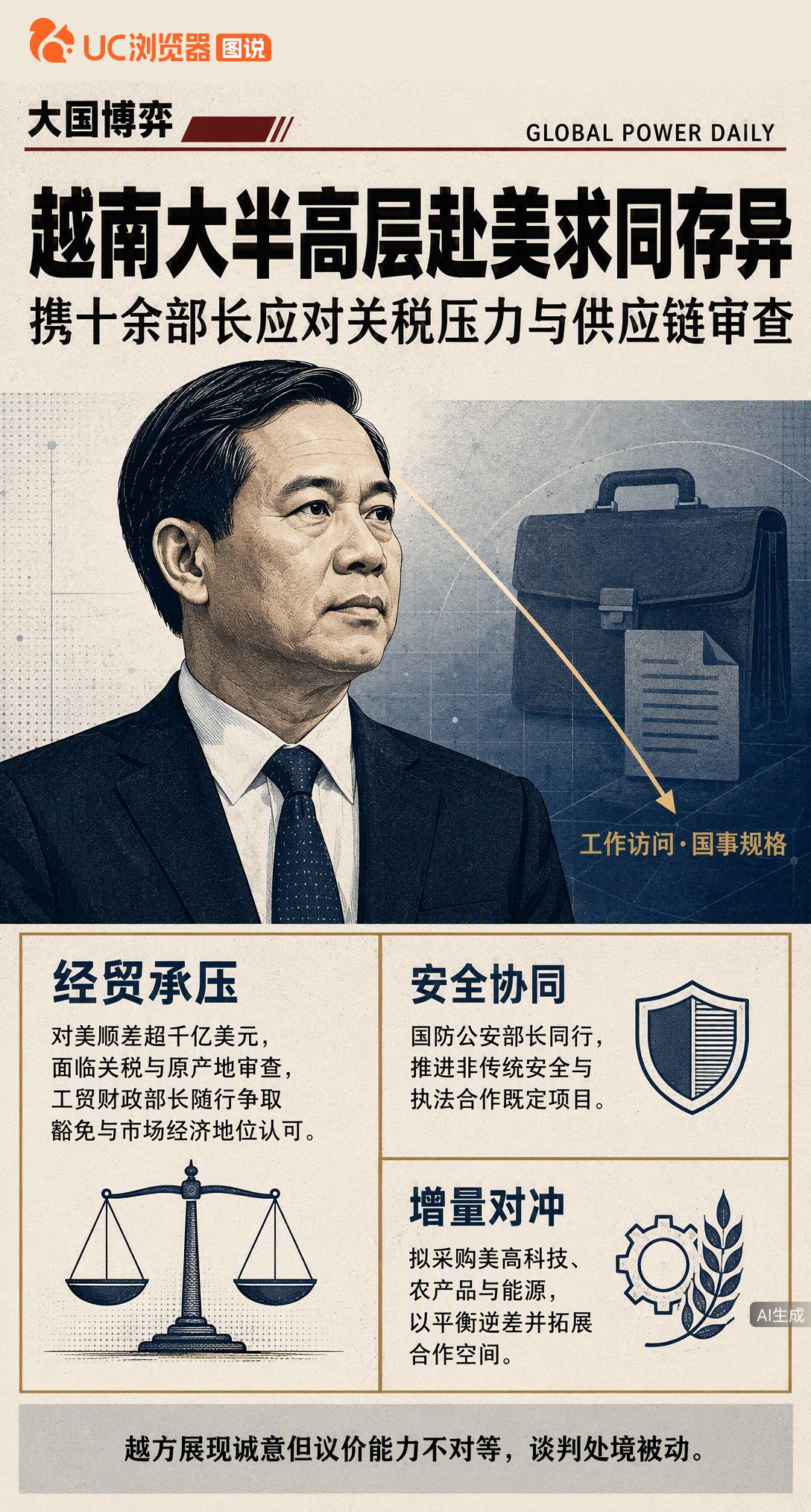 越南领导人赴美，大半个高层随行规格堪比国事访问。名义出席联大，实则带着国防、工贸等一把手直奔白宫谈经