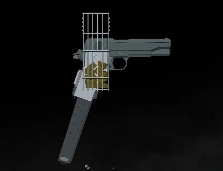 兵器影像我偶然看到一张M1911手枪的照片，枪身上装有一个金属笼子，大概是用来