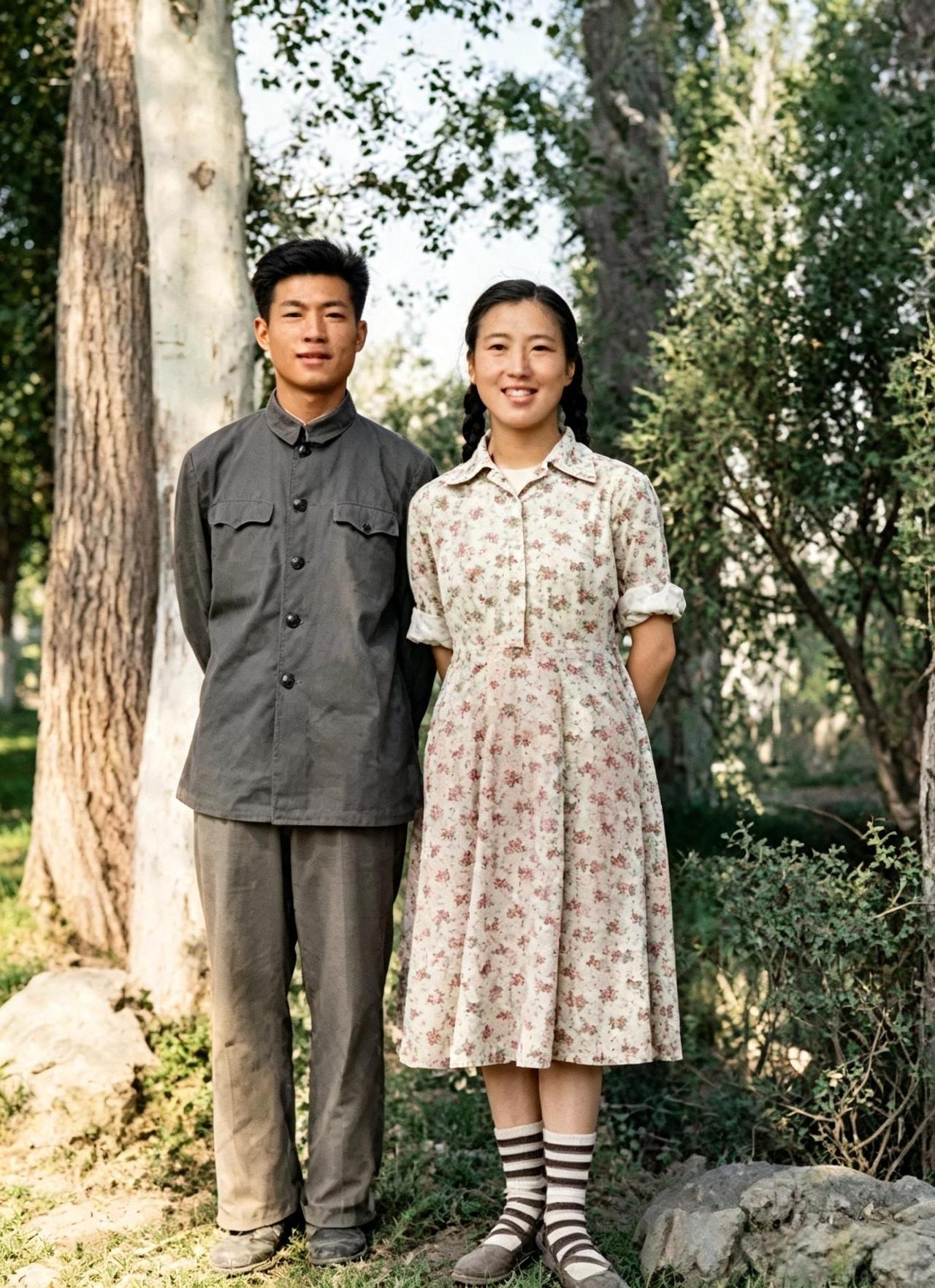 这是年轻时的“西部瓜王”吴明珠与丈夫杨其祐在一起。两人相识于西南农学院。当年，杨