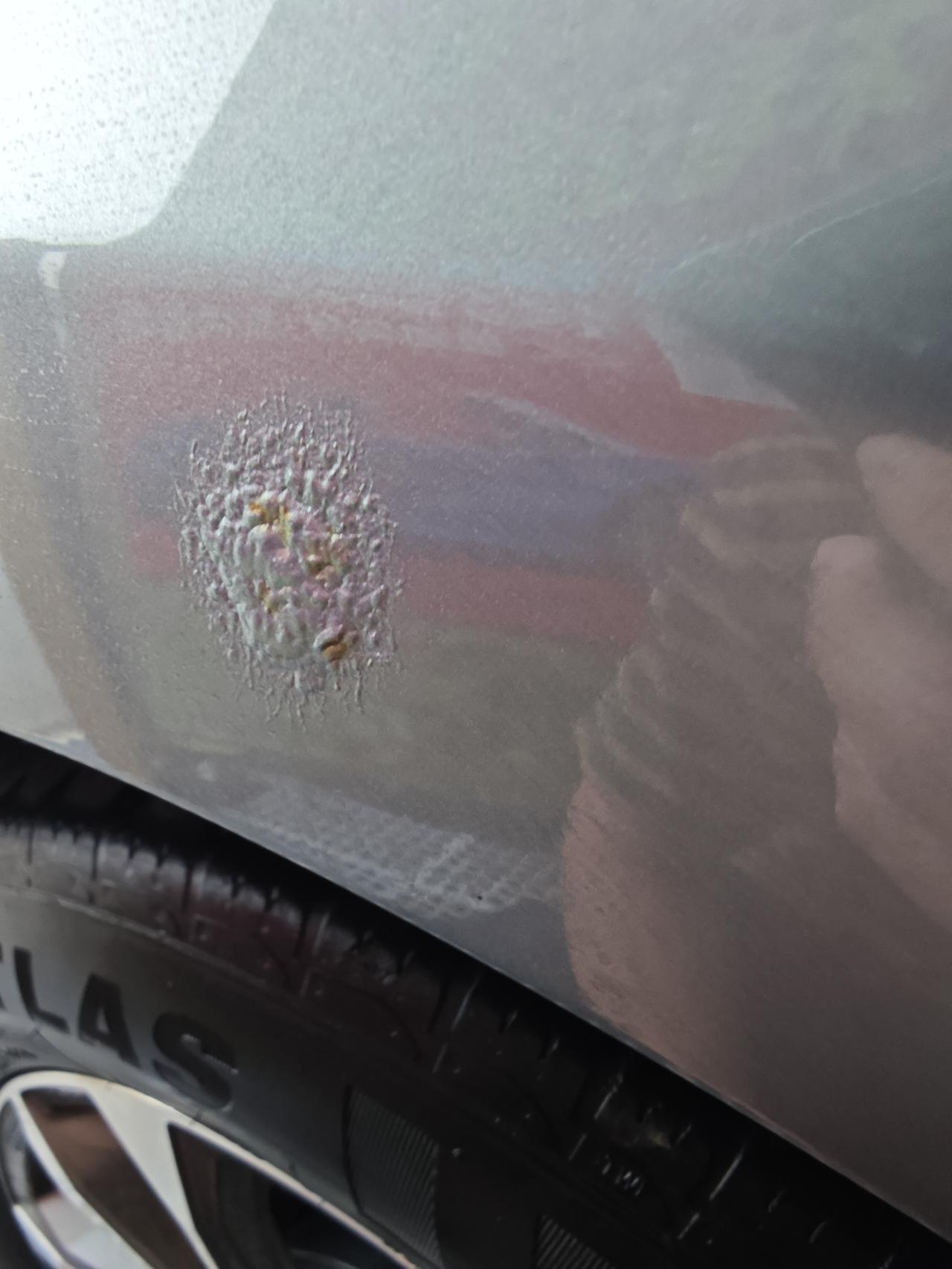 比亚迪秦发现漆层腐蚀买这个车两年多的，用起来还好，今天洗车在左前轮发现了这个腐