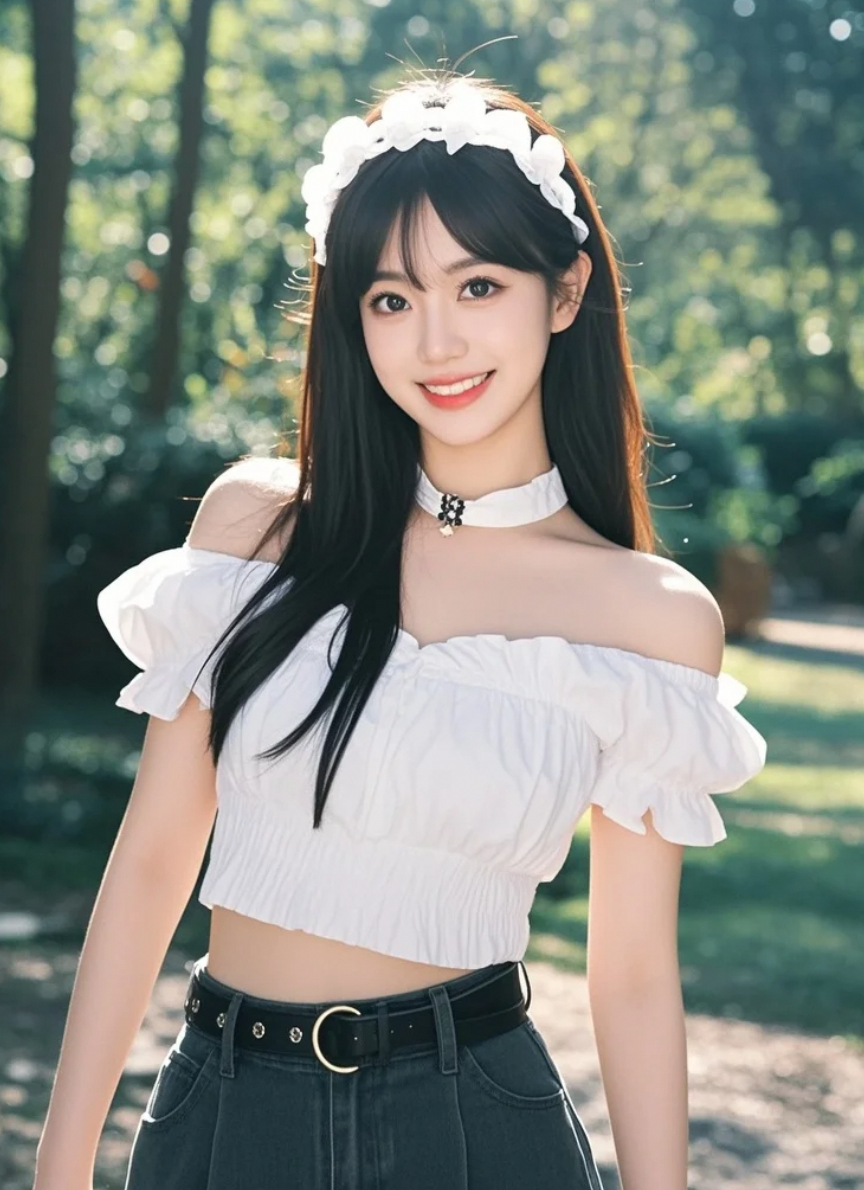 清纯美女在自然中绽放活力，美得令人心动