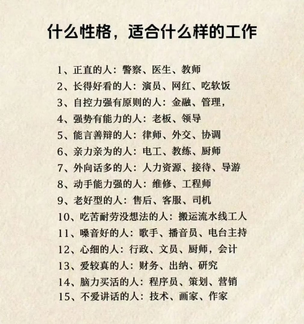 比较吃性格的职业