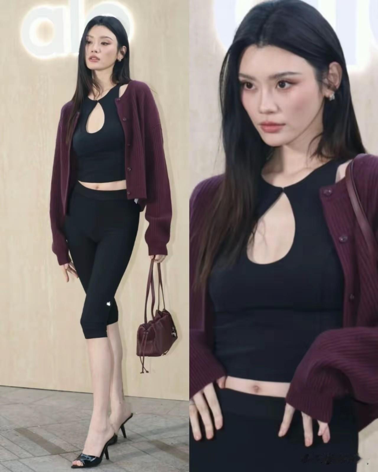 超模的身材就是顶啊，这么丑的五分裤被奚梦瑶穿得还挺还看呀～