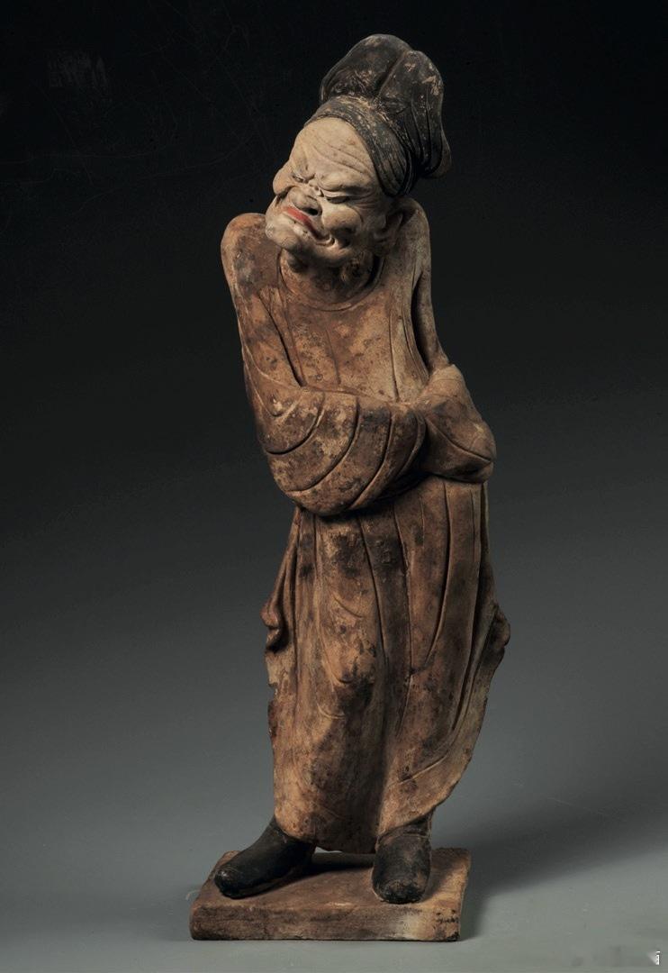 《加彩胡人俑》，约公元729年，2001年出土于甘肃穆泰墓，广城县博物馆藏​​
