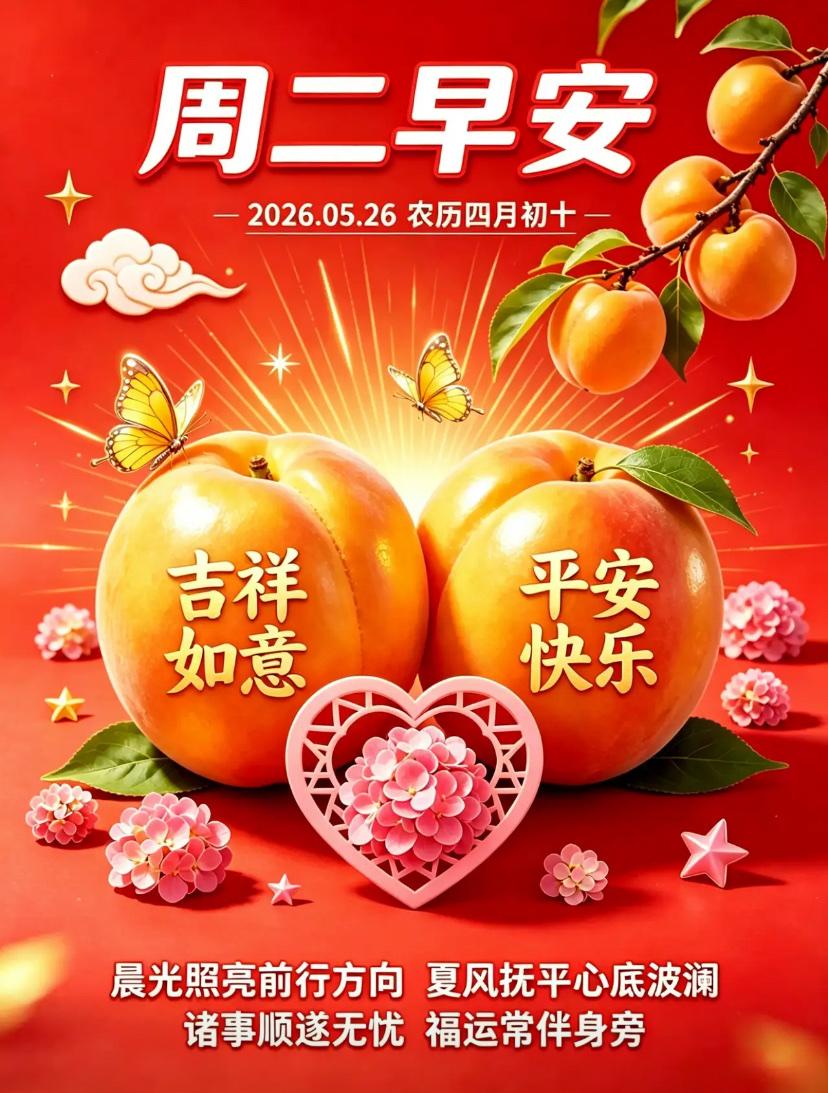 🌺☘️5./26.周二多喜乐.岁月皆温柔🌺🌿清风漫拂初夏风光，晨光温柔