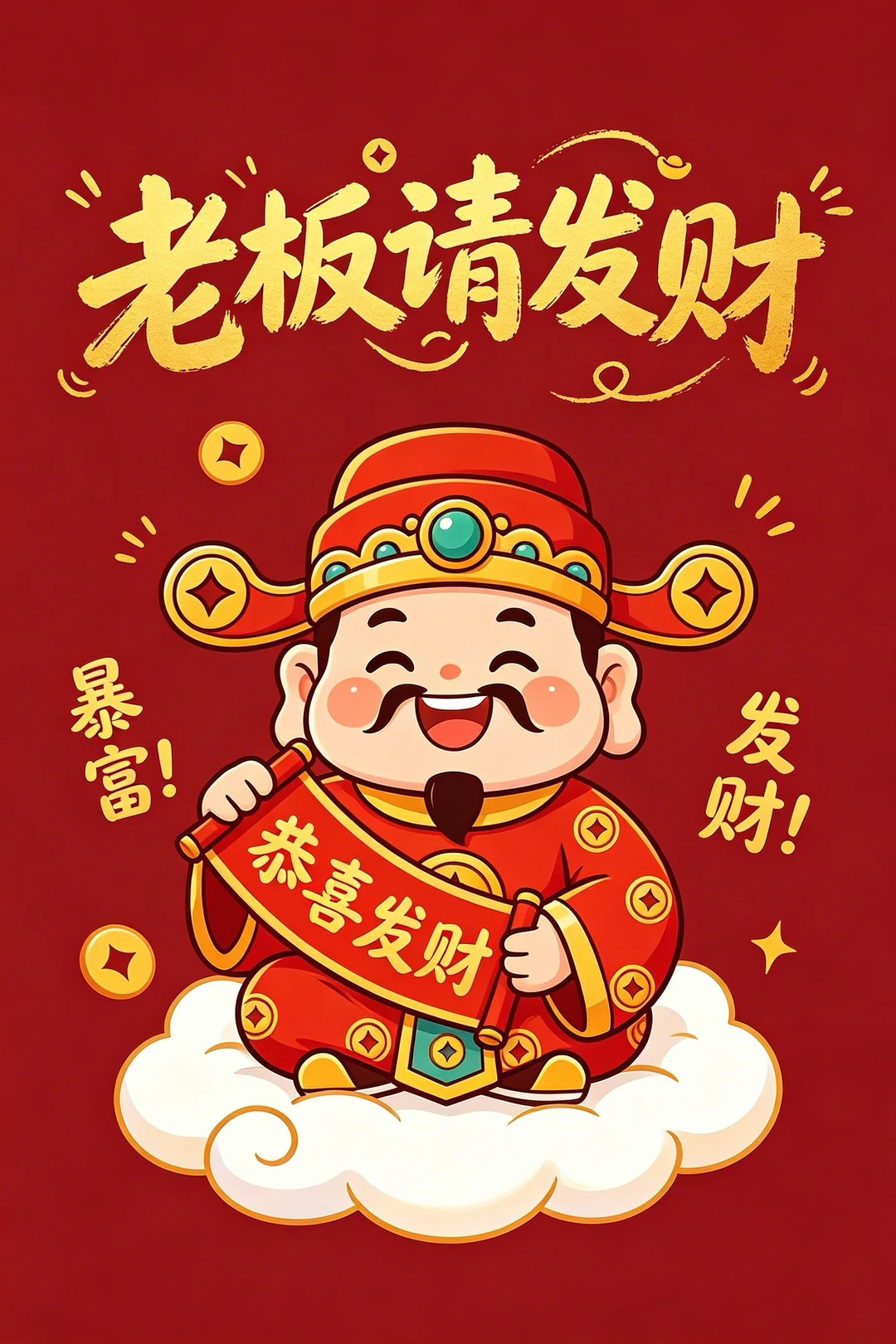 老板请发财图片壁纸