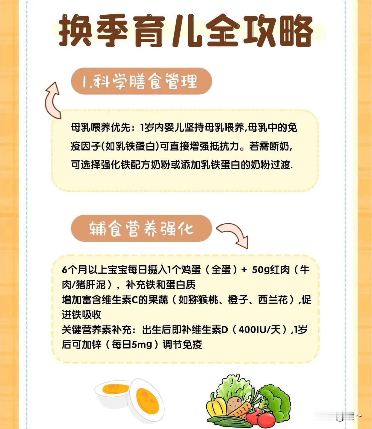 5步提升宝宝免疫力！​​换季育儿全攻略1️⃣科学膳食管理​​🔹​​母
