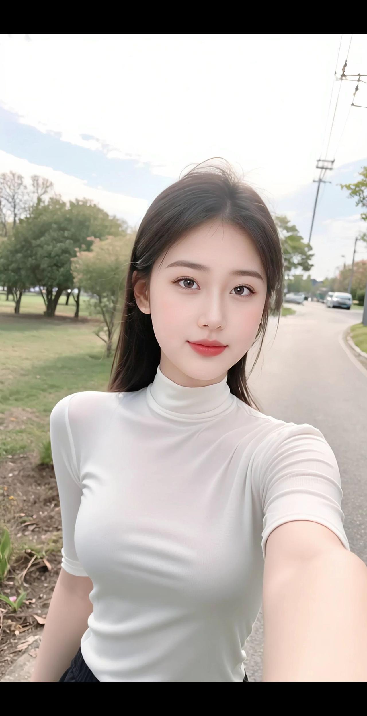 清纯甜美简约穿搭耐看型小姐姐紫诺