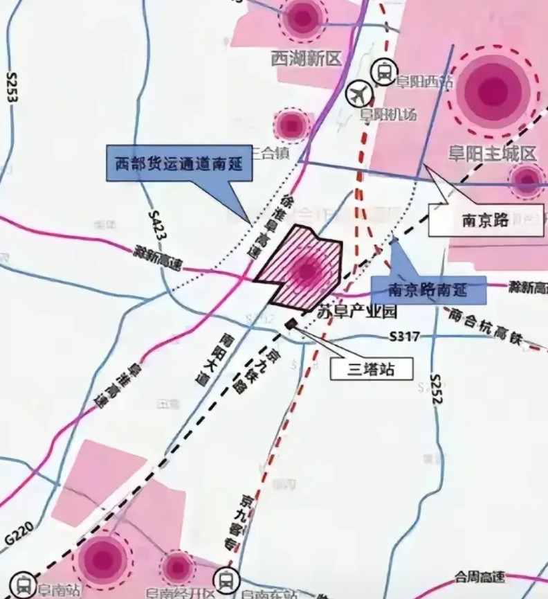 难怪阜南能融入阜阳主城区发展，阜南县地理位置太绝了，阜南县城与主城区直线距离大约
