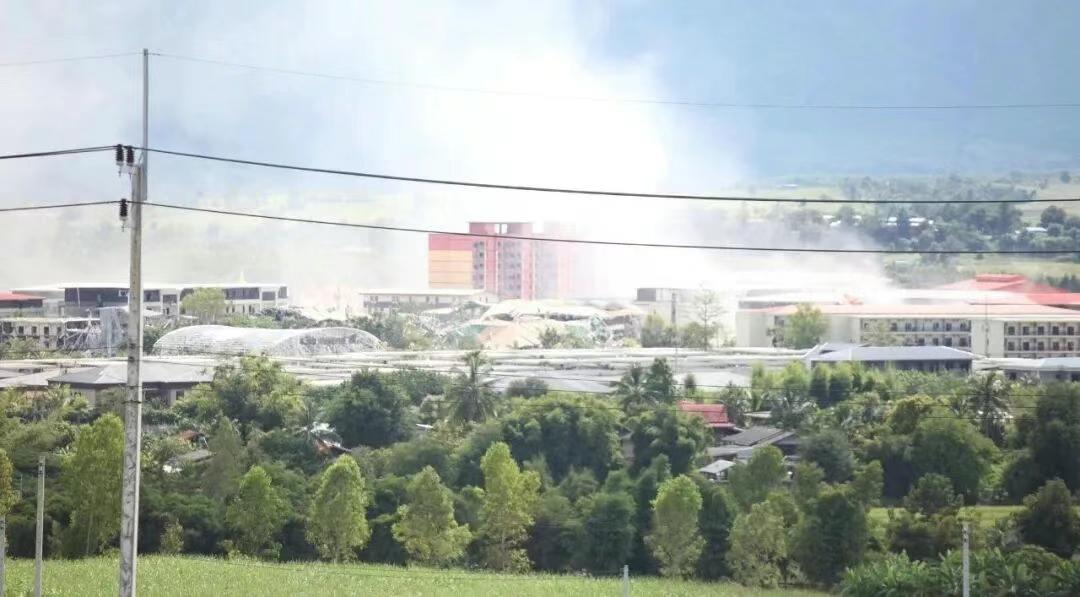 互联网园区正在被挨个爆破！目前在泰缅边境的多个网络公司园区，建筑遭到了物理爆破