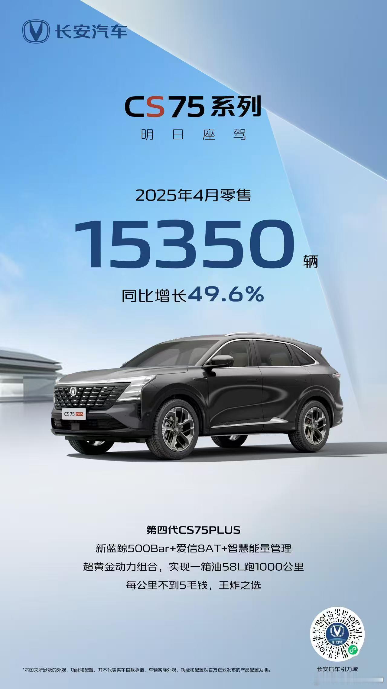 新华AUTO：长安汽车（引力）2025年4月重点车型销量CS75系列4月零售1