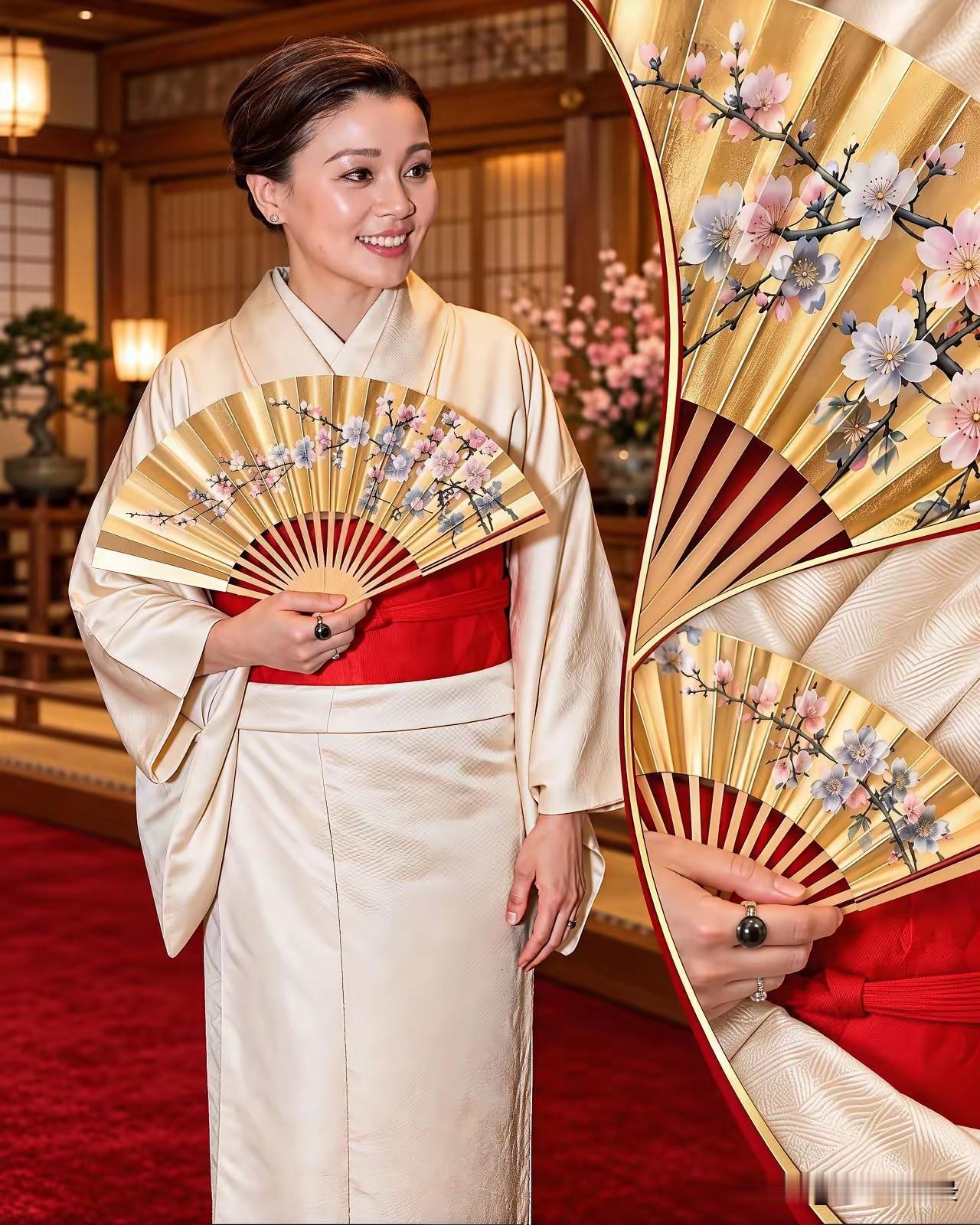 换上和服的苏提达王后，同样美得让人惊艳！这几天，泰国苏提达王后在日本出席202