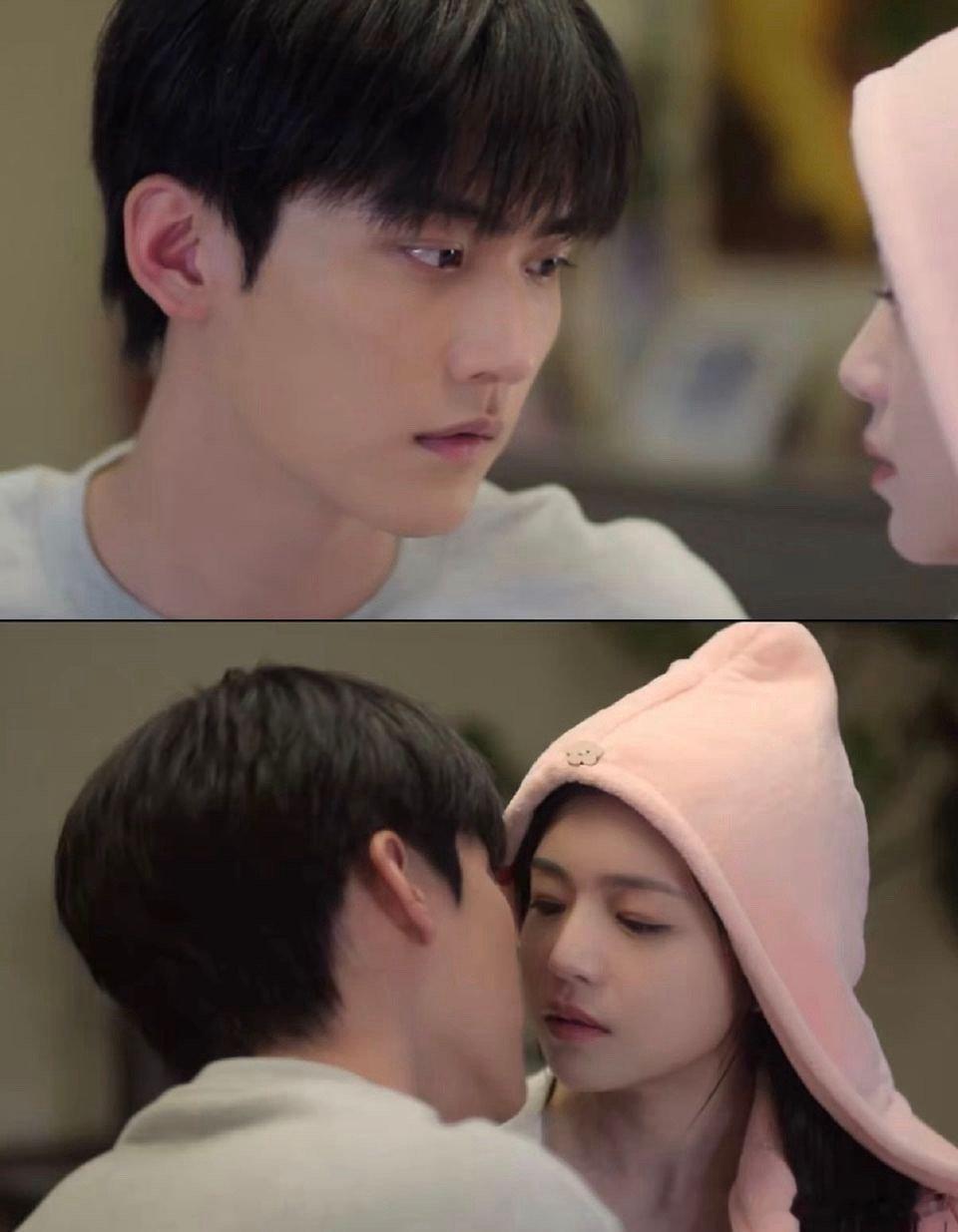 陈妍希张婧仪干发帽的正确用法陈妍希侧披发配干发帽，姐感温柔又纯欲；张婧仪裹发