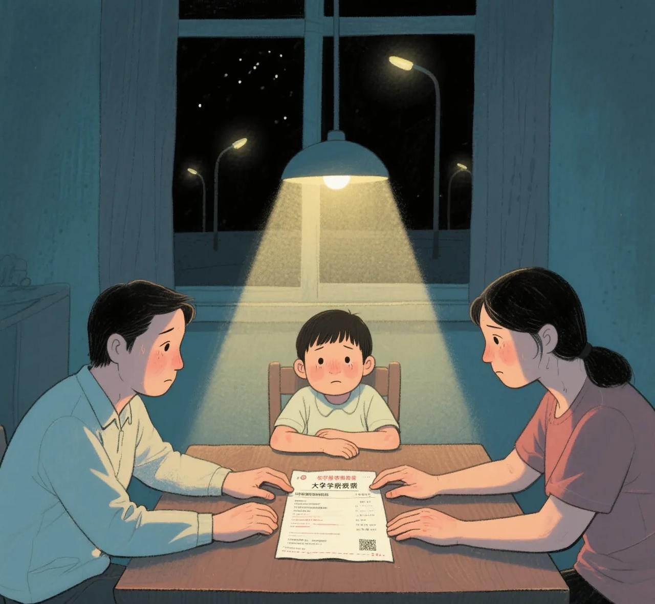 大侄子高考考了484分，比本科线高了20分，最后只能读公办大专。因为学费太高了，