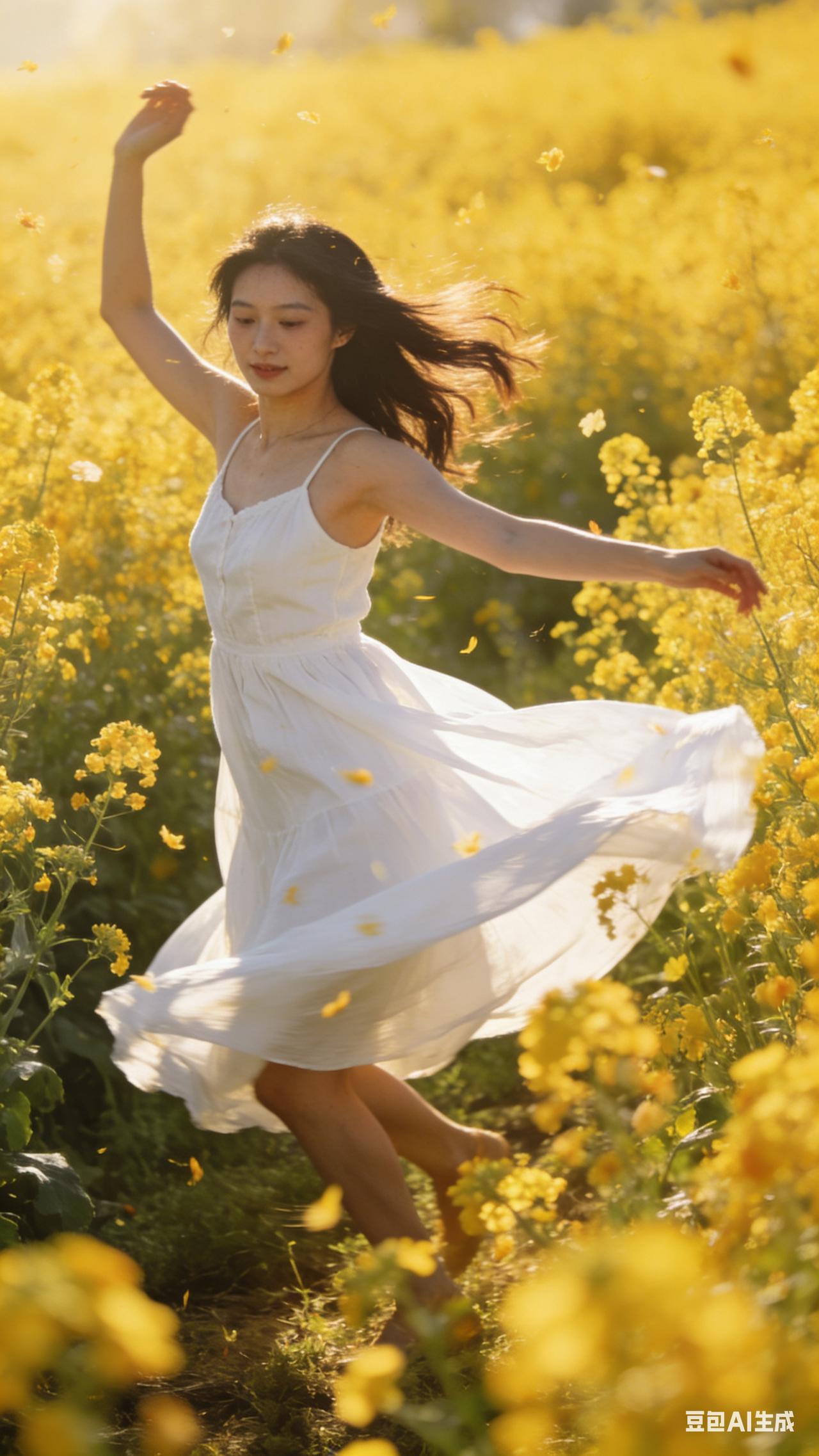 ------1.视觉：被“流动的金色”包裹的沉浸感油菜花田的黄不是单调