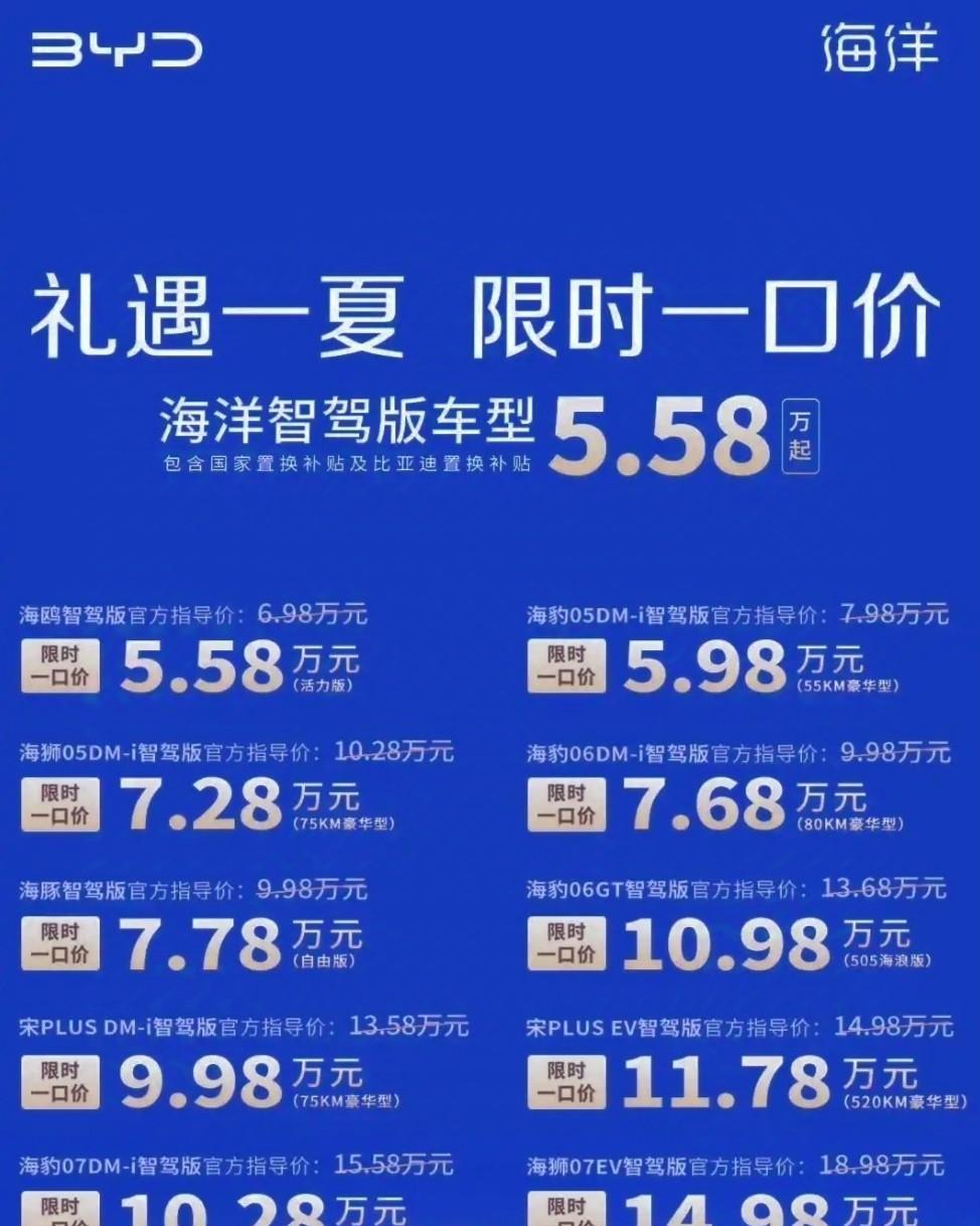 玩完了，比亚迪又发动价格战，当王传福宣布5.58万的时候，合资车连躺平的资格都没