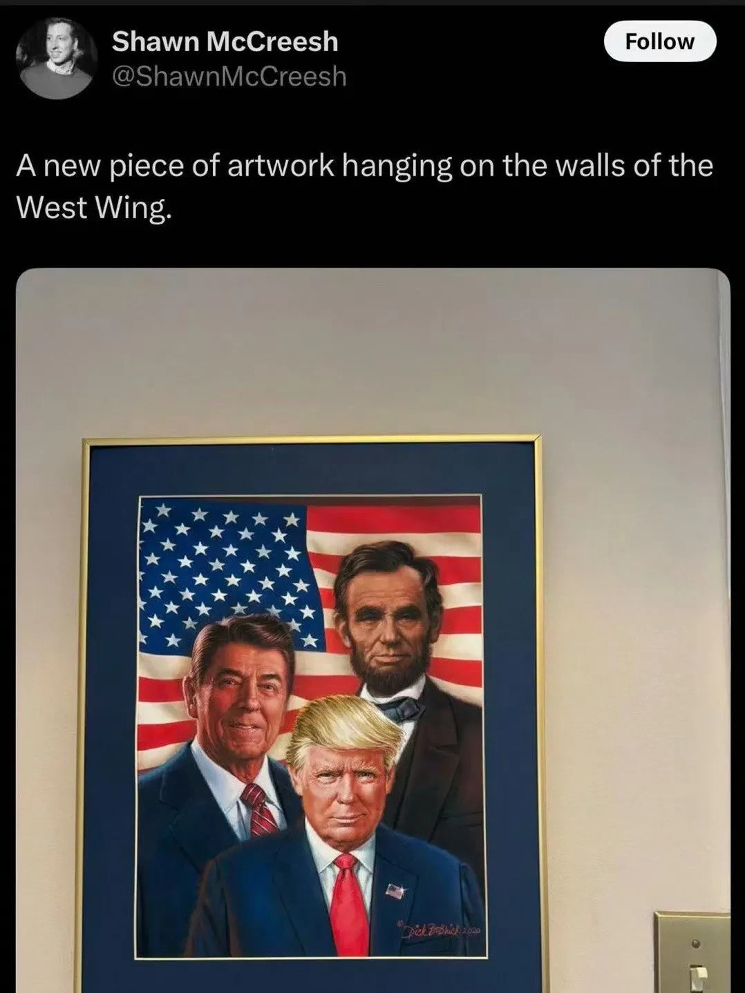 白宫新画挂出，引发热议！你知道吗？白宫最近挂了一幅画，简