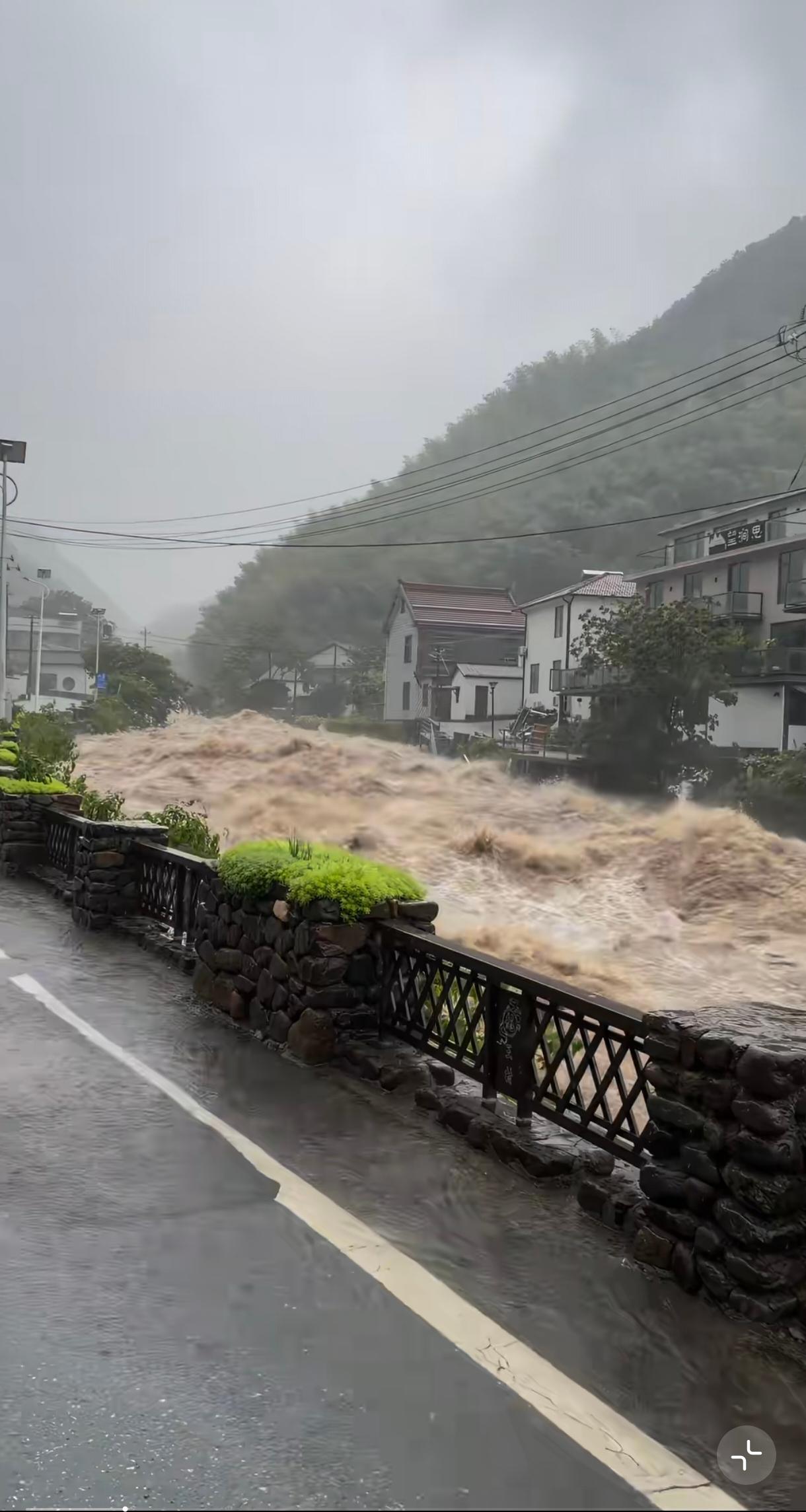 不出江浙沪就能看虎跳峡了，变天后的小溪流瞬间凶涌而下，挺恐怖的。就没人担心泥石流