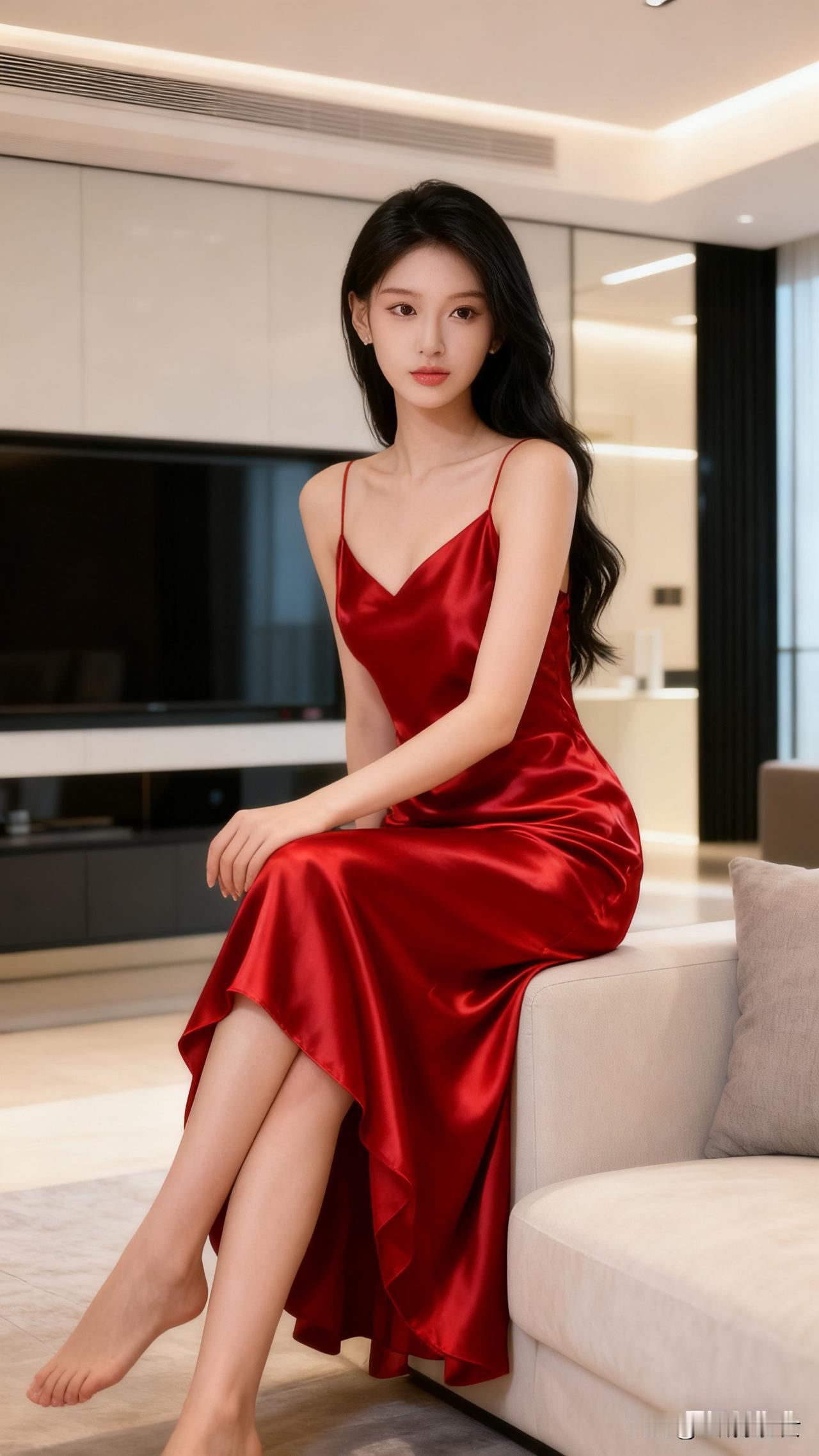 香槟色的亮片裙揉进了温柔的光，壁炉旁的烛火摇摇晃晃，这一刻的浪漫，是独属于自己的