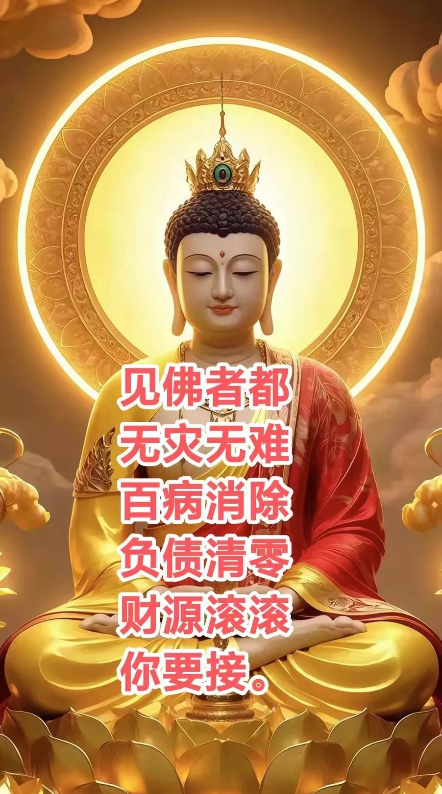 今天所有见佛者都将无灾无难，百病消除，负债清零，财源滚滚，万事如意好运连连，