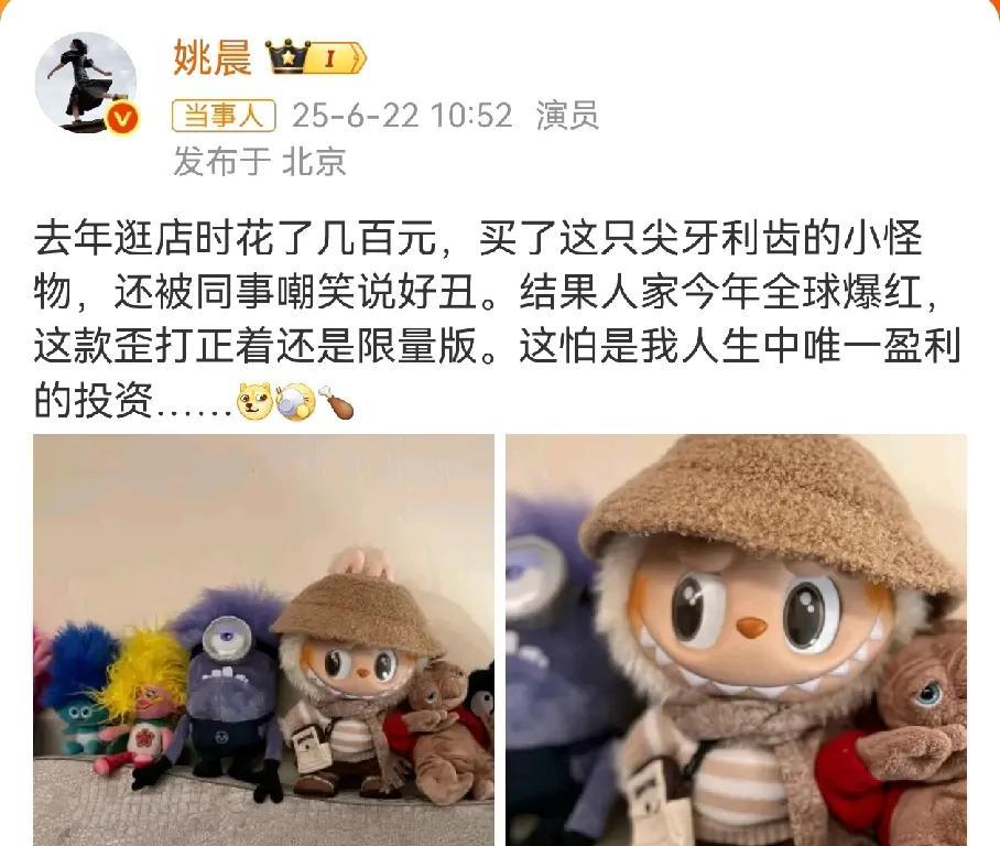 一直都搞不懂这东西是怎么火起来了，直到看到姚晨发的，自己在没火之前随手买的，有钱